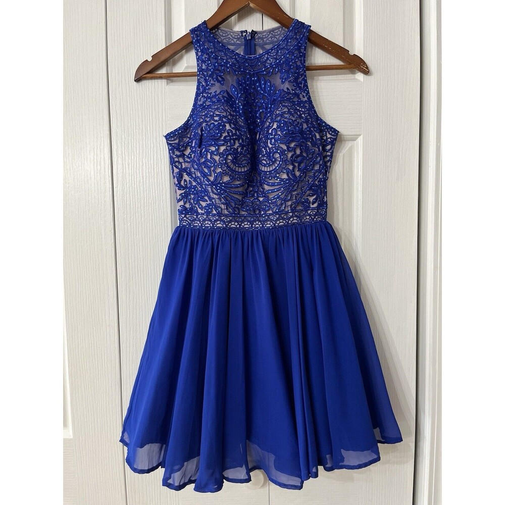 Ed Young 7794 XS Royal Blue Prom Formal Pageant Dress Short NWT Retail $500